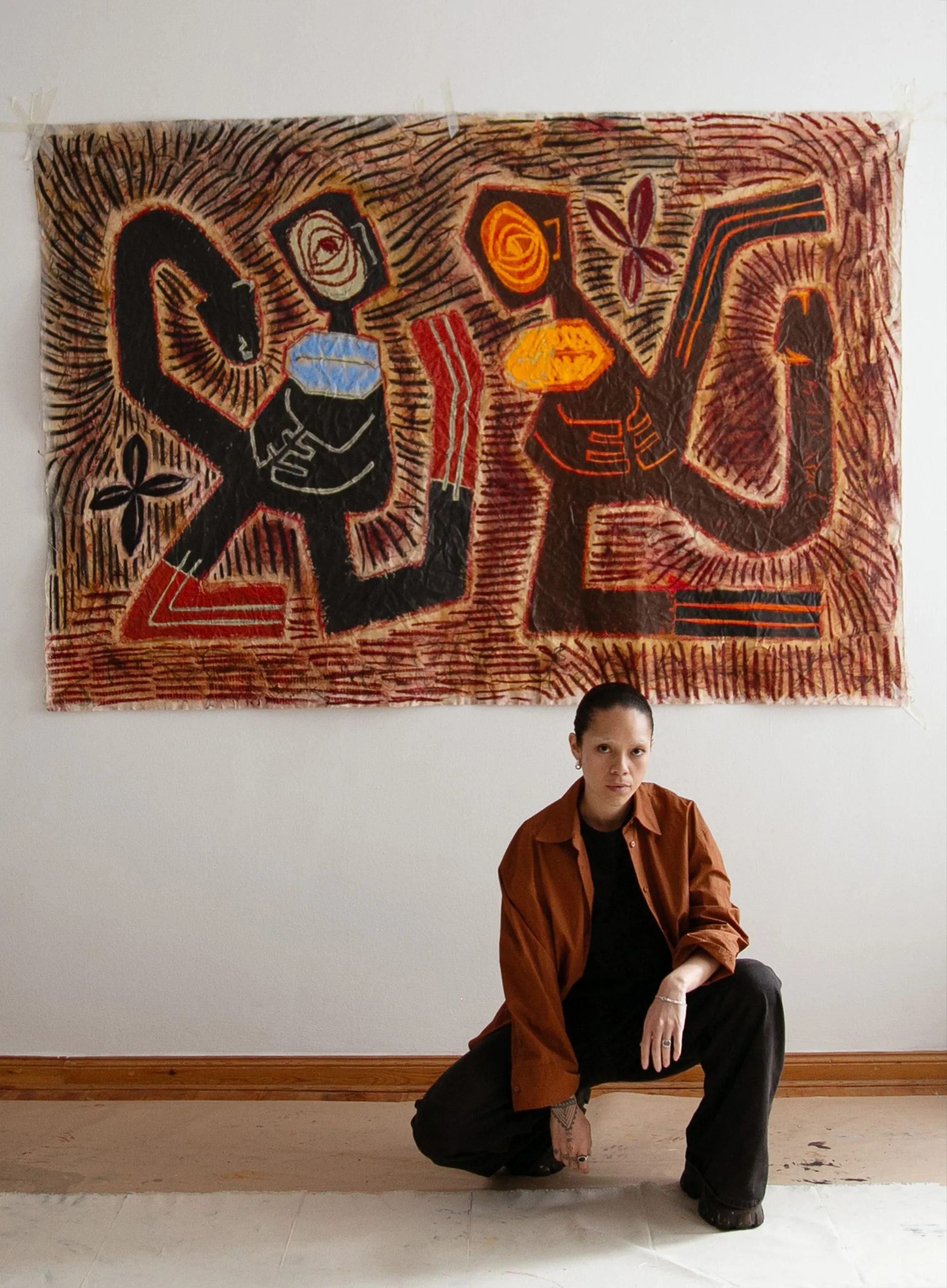 Taja Vaetoru, Artist in Residence at Bergman Gallery, Rarotonga, Cook Islands